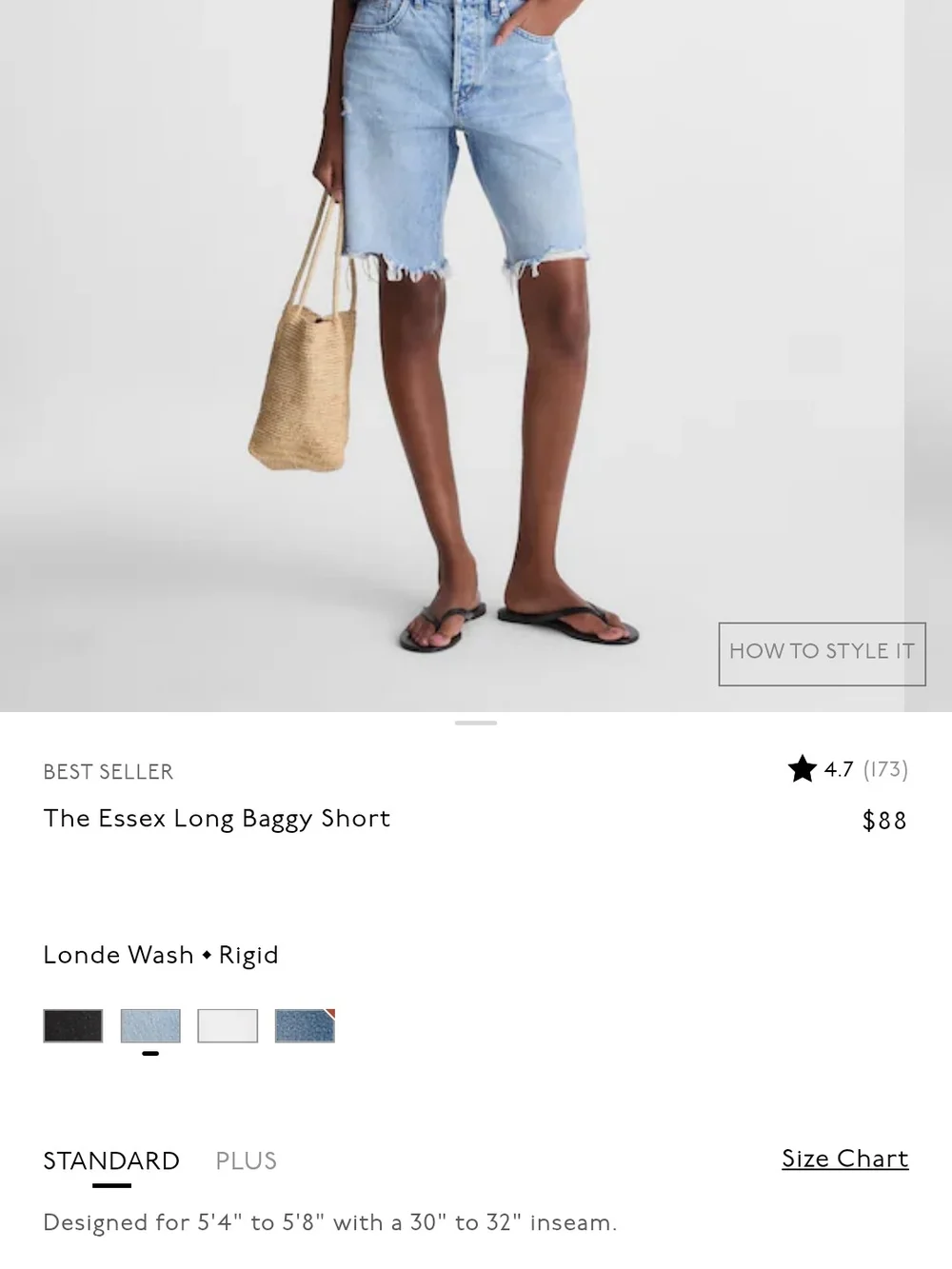 Madewell The Essex Long Baggy Short 24